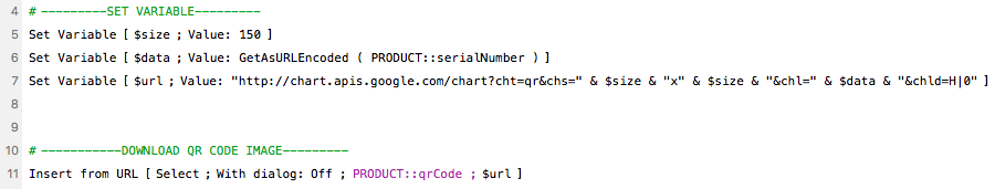 FileMaker barcode download QR code