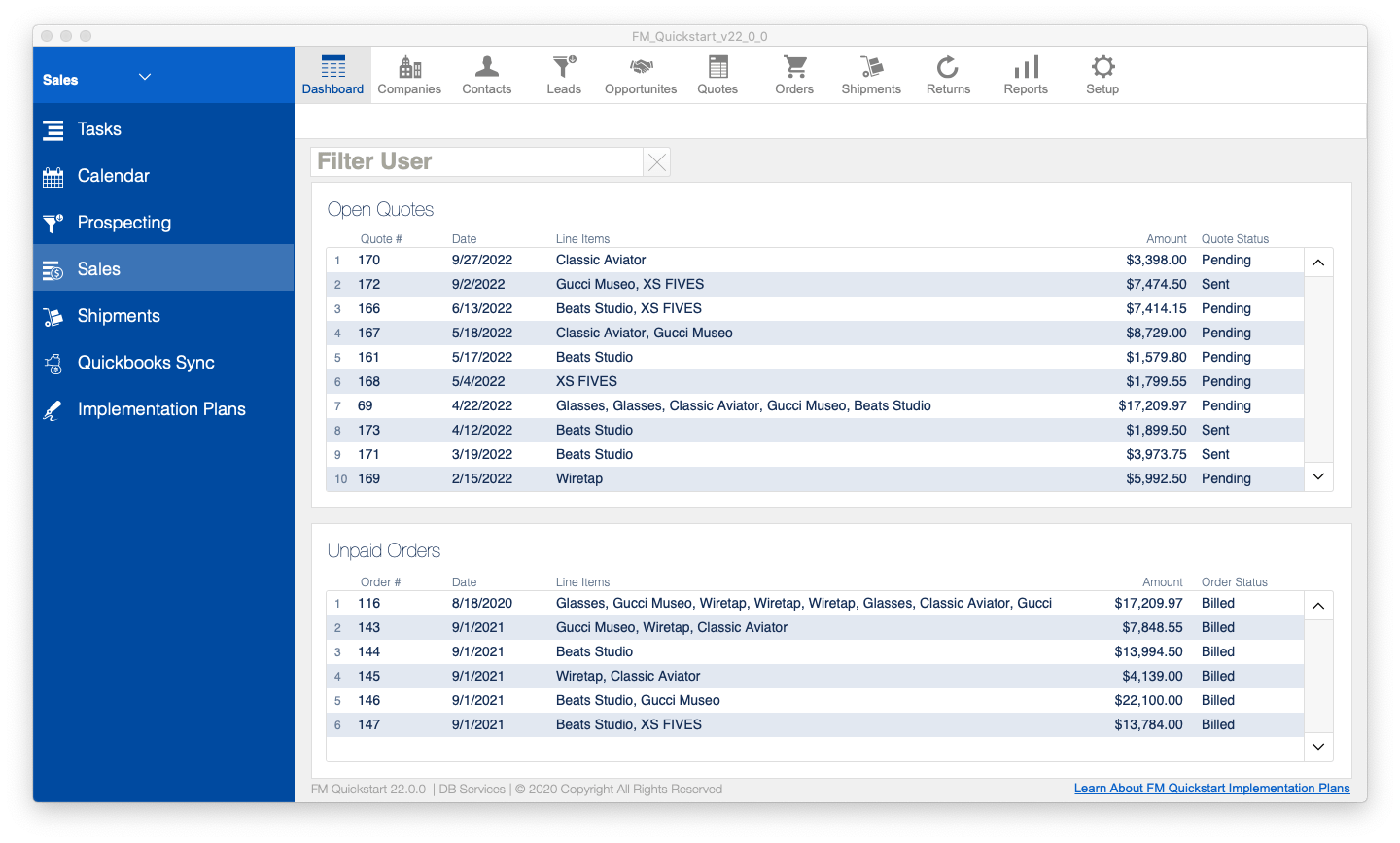 FM Quickstart  Free FileMaker Template  DB Services For Filemaker Business Templates