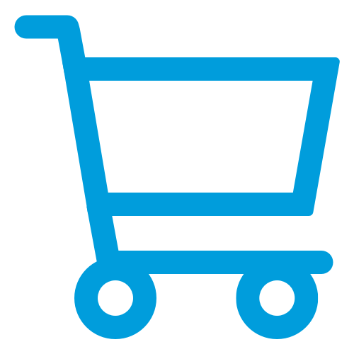 Blue shopping cart graphic