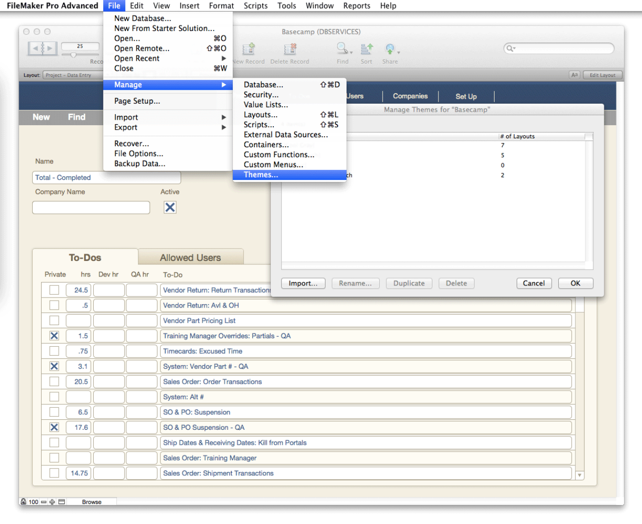 FileMaker Theme Manager.