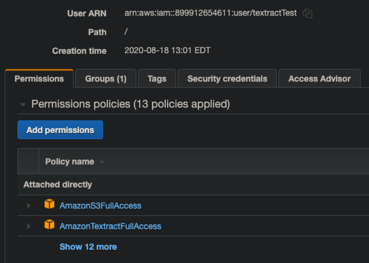 AWS IAM User Example.