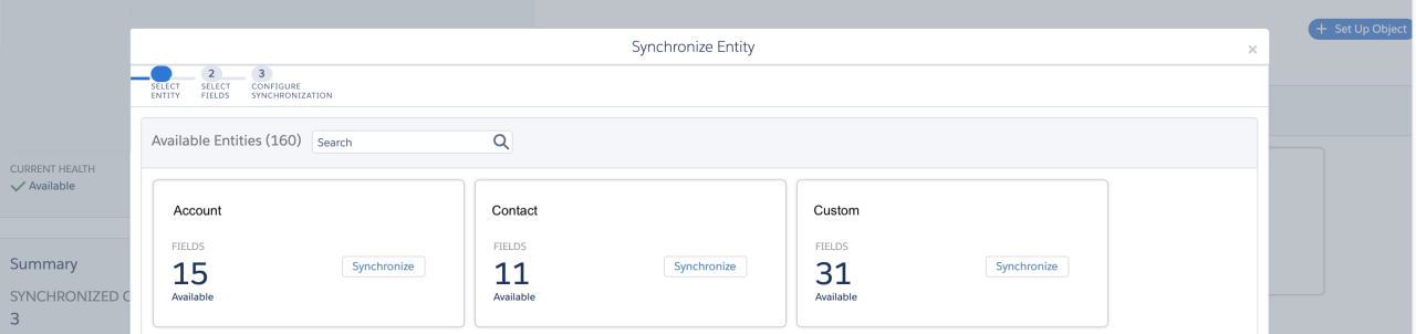 Selecting Objects to Set As Synchronized Data Sources.