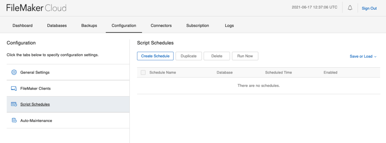 Claris Cloud Schedule Manager.