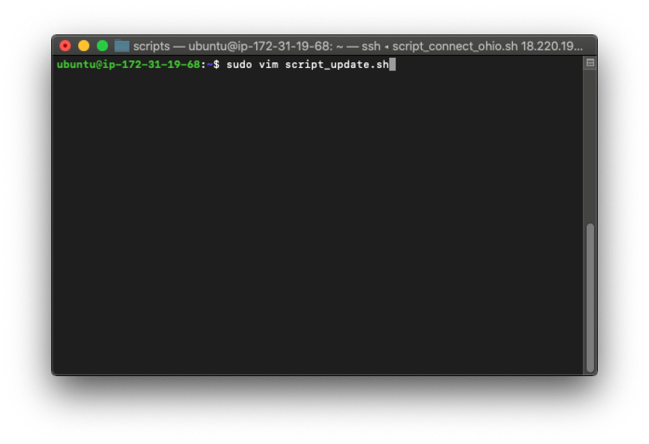Creating a script via terminal.