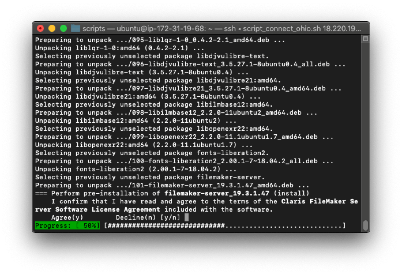 Installing FileMaker Server for Ubuntu.