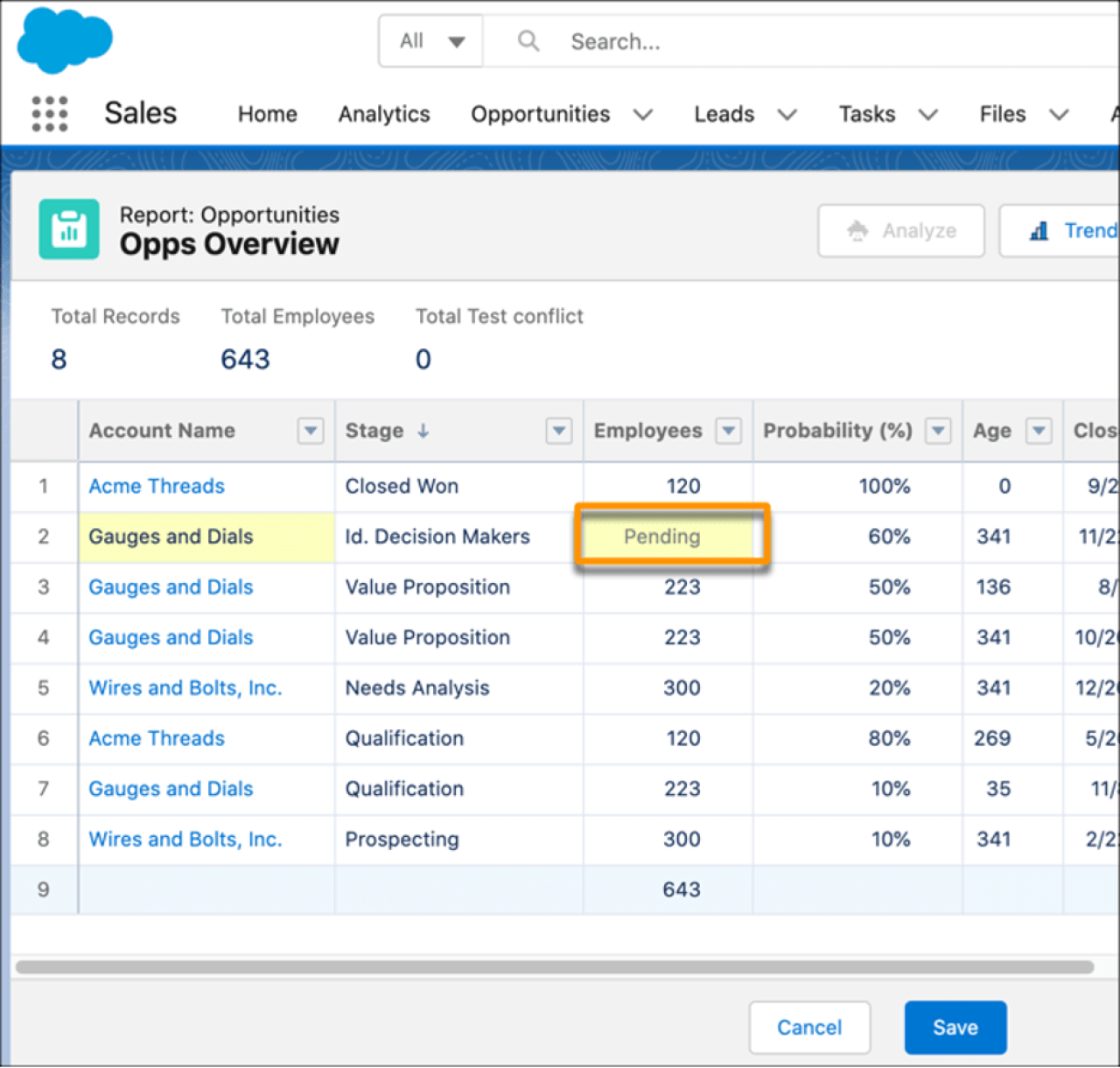 Edit Multiple Fields Inline on Reports.