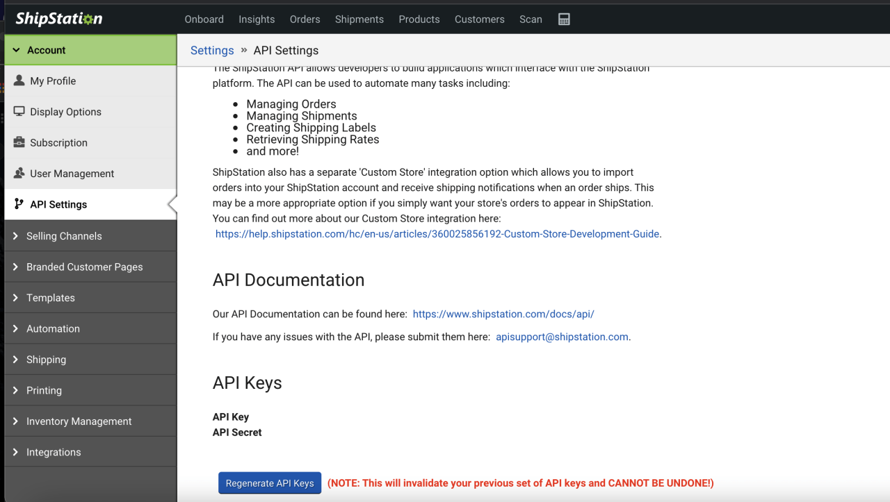 ShipStation API.