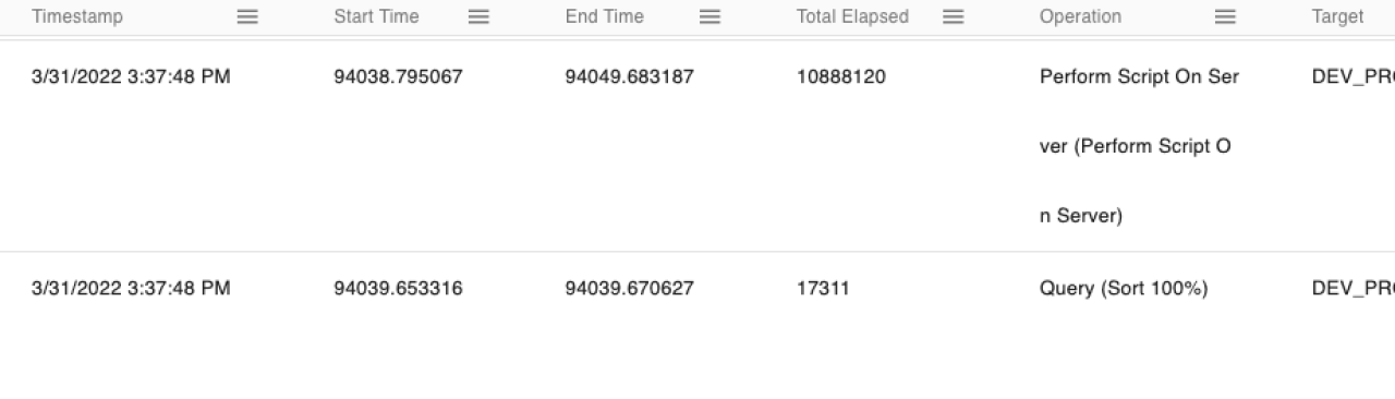 claris filemaker server 19.5 script performance.