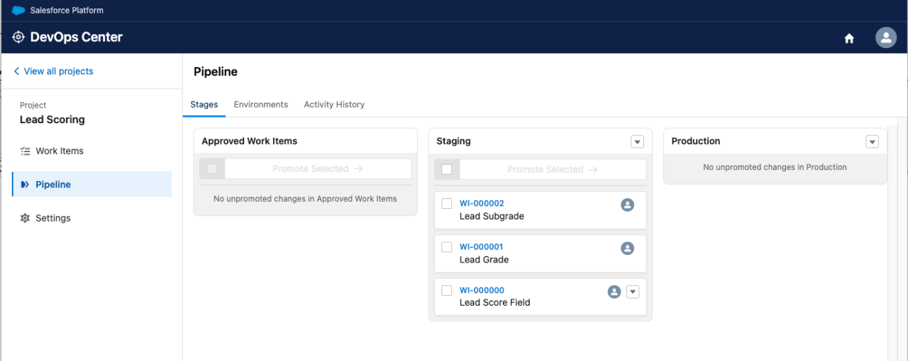 salesforce platform devops pipeline.