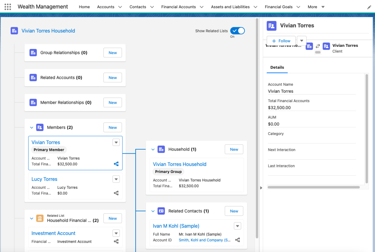 salesforce financial services cloud arc view.