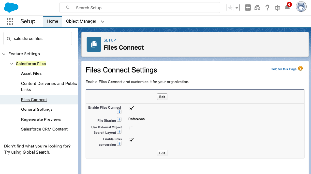 external file storage for salesforce files connect settings.