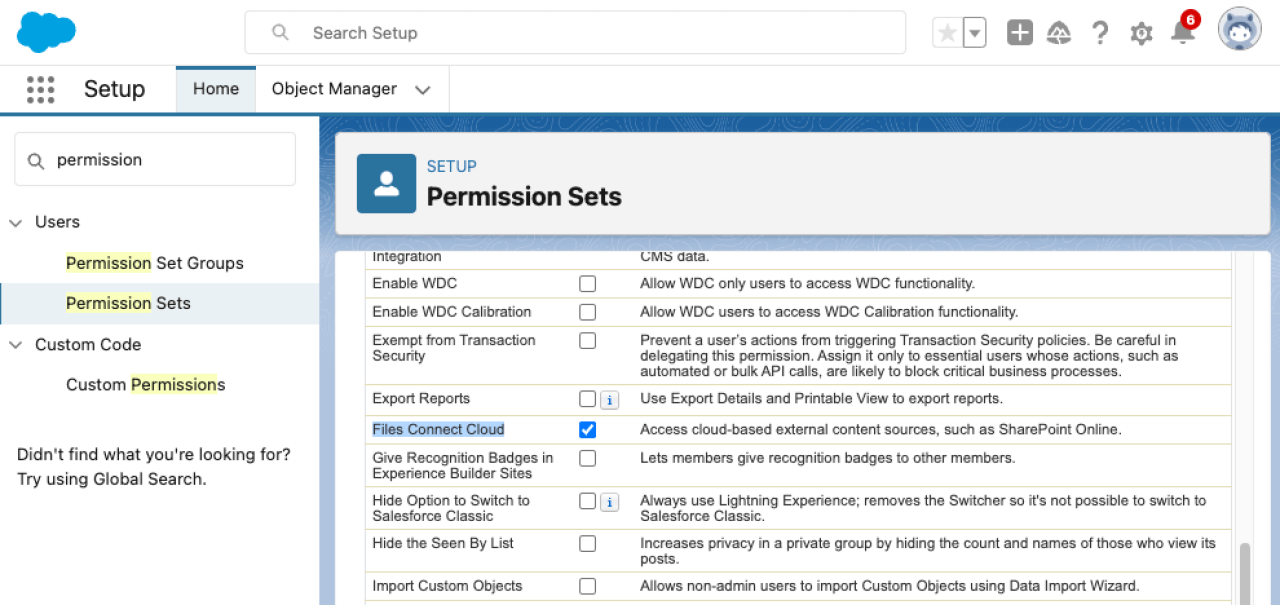 external file storage in salesforce files connect permissions.