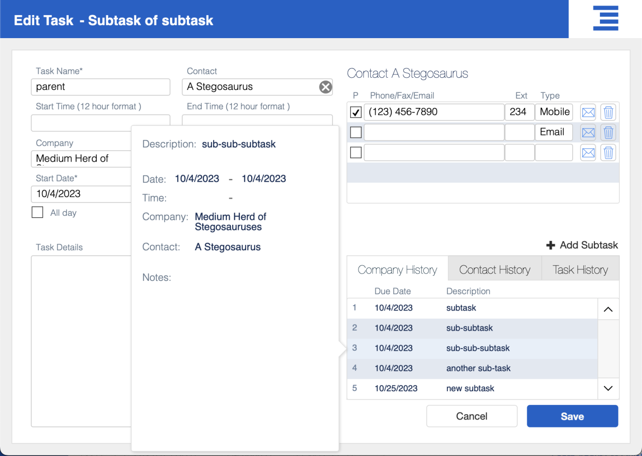 filemaker template fm quickstart 2024 subtask demo.