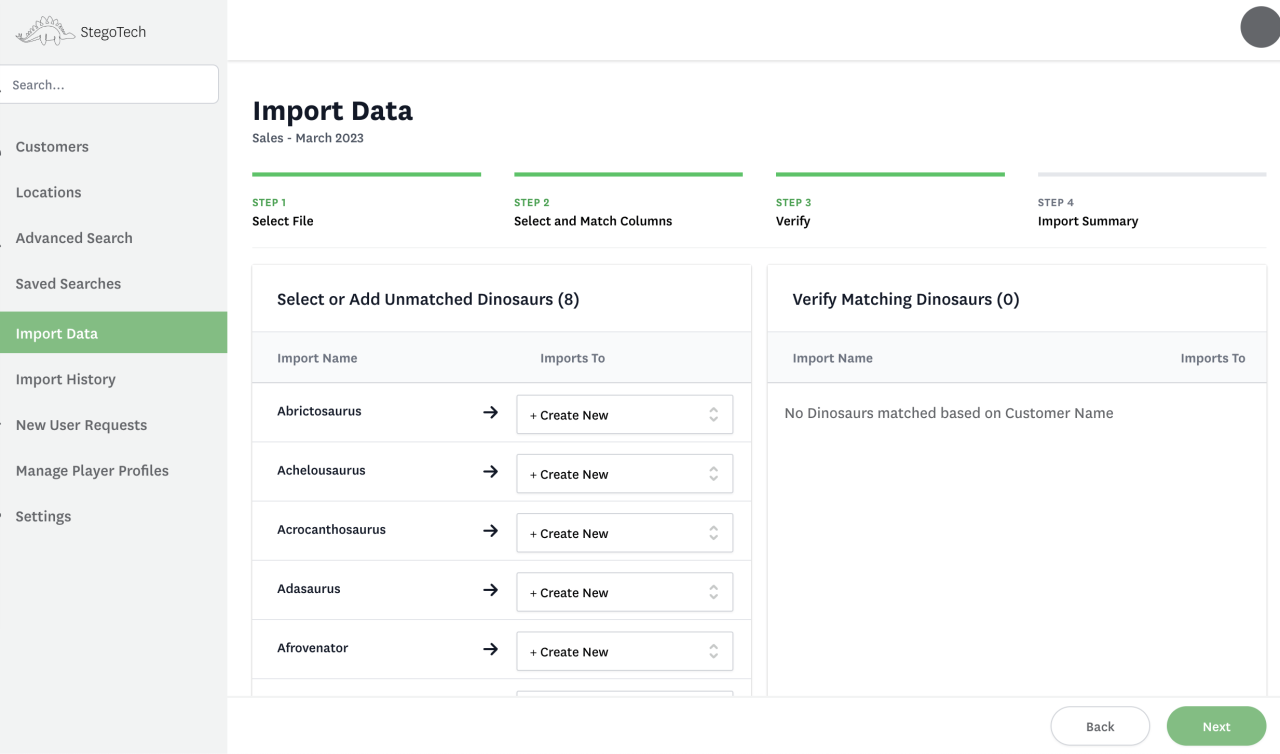 custom dynamo db import wizard import data.