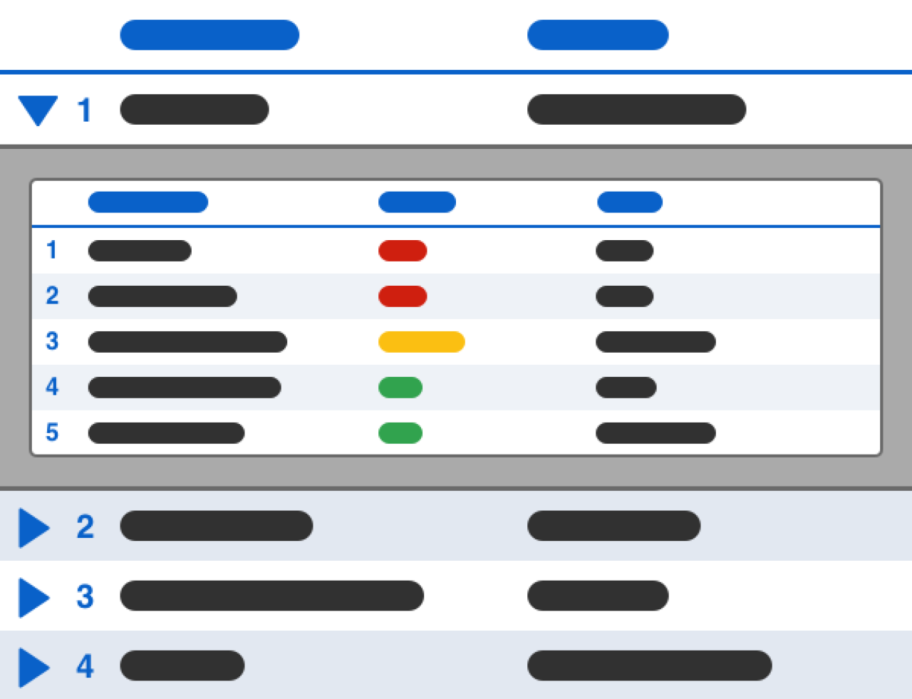 claris filemaker collapsible lists.