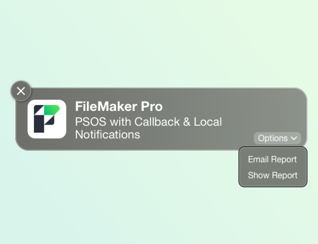 psos with callback local notifications claris filemaker 2024.