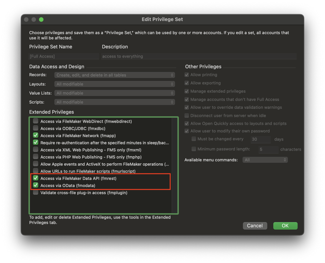 Claris MCP for FileMaker FM Security.