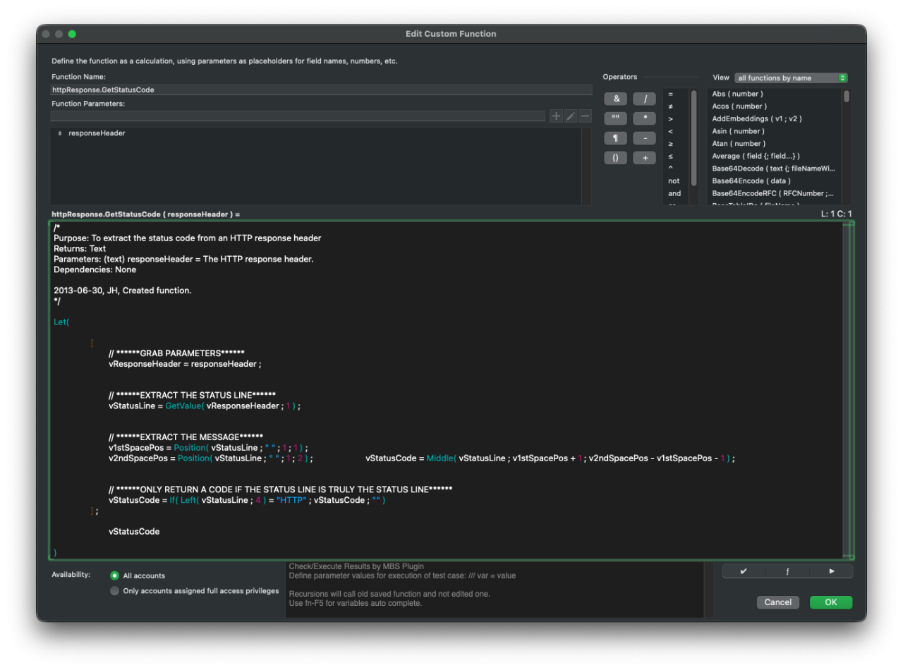 Integrating Azure Document Intelligence with Claris FileMaker Status Code.