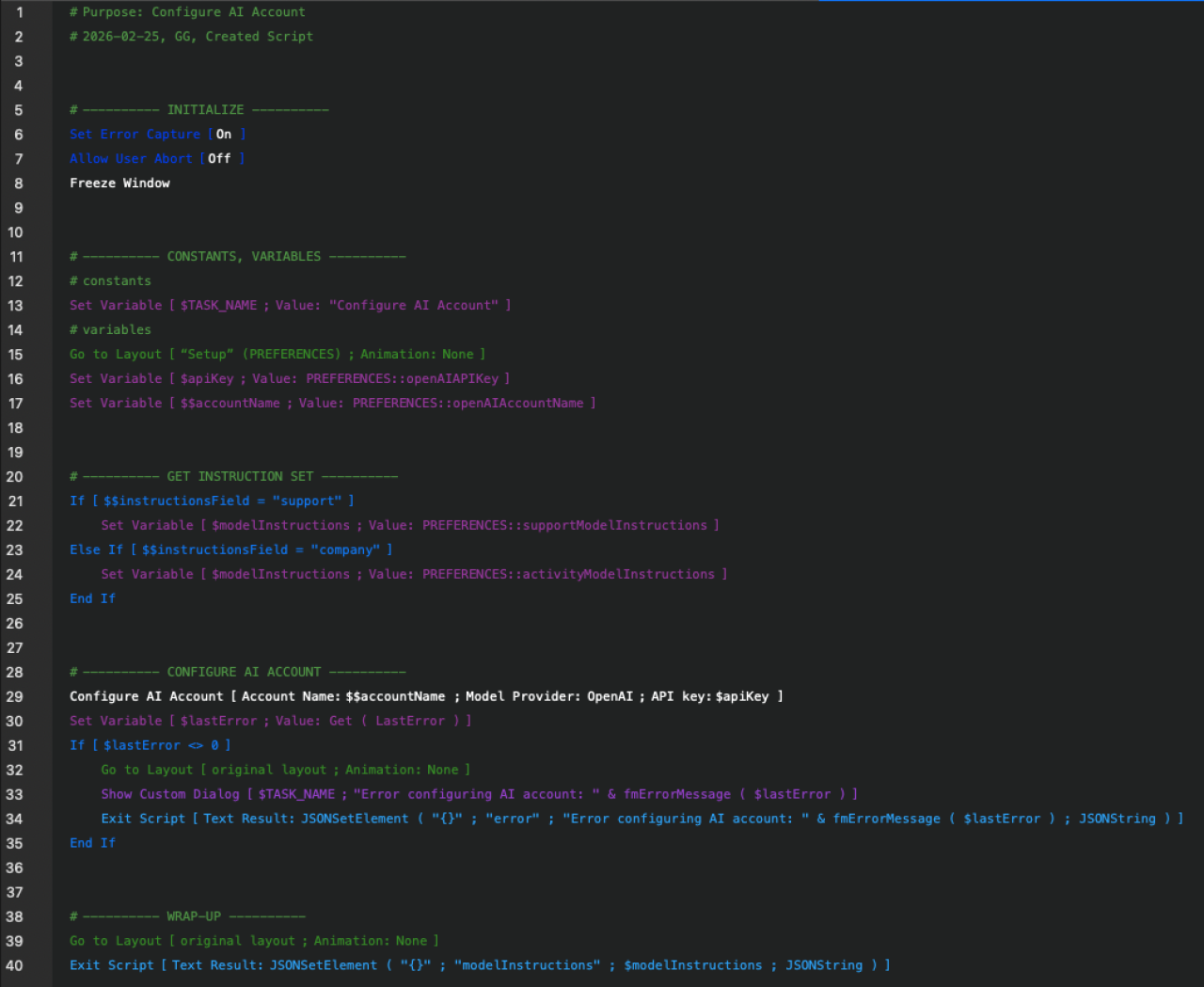 AI Driven Email Generation Configure AI Account.