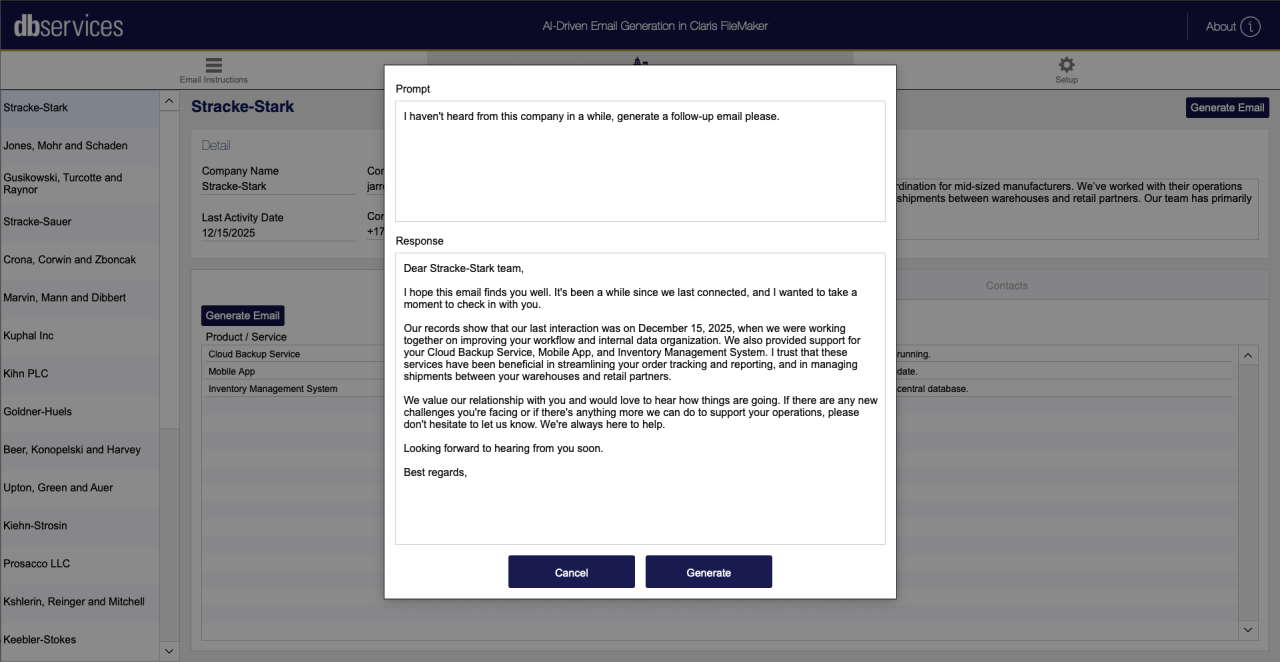 AI Driven Email Generation Follow Up Email.