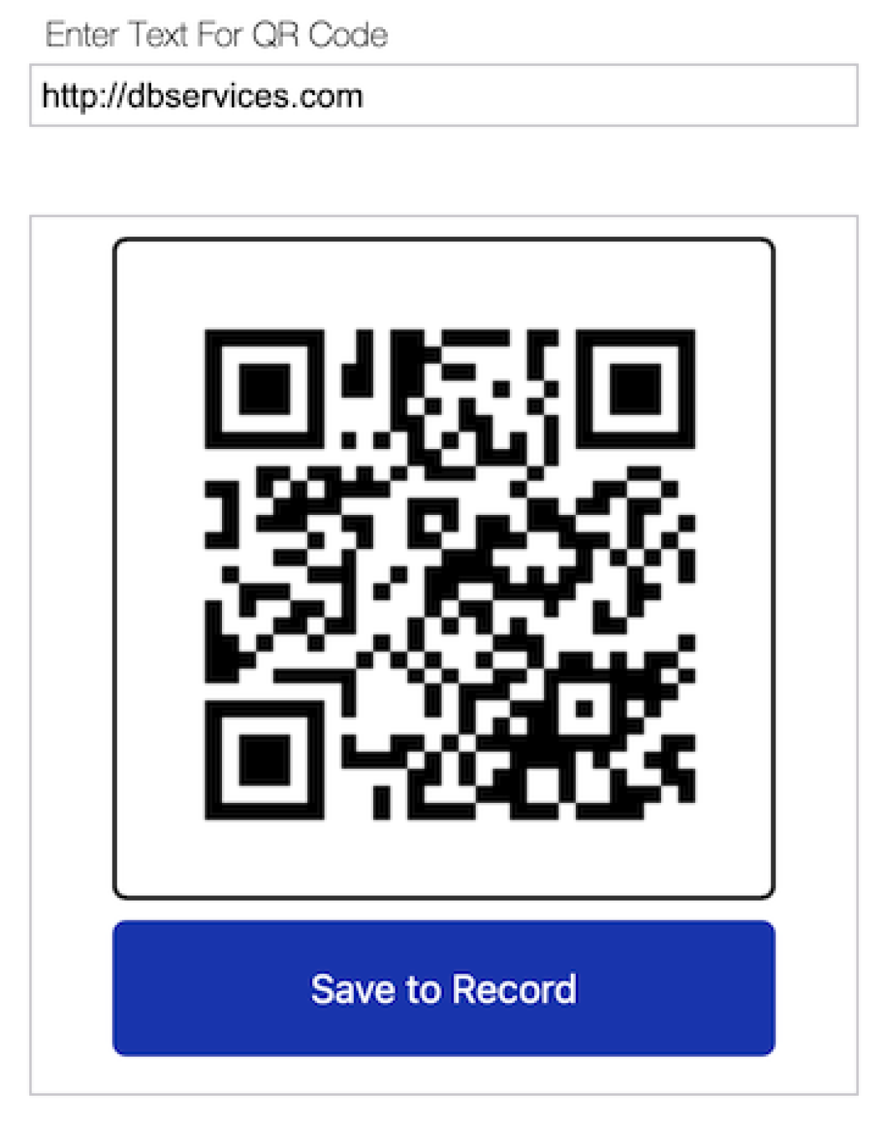 Claris FileMaker: QR Code Generator Generated QR Code.