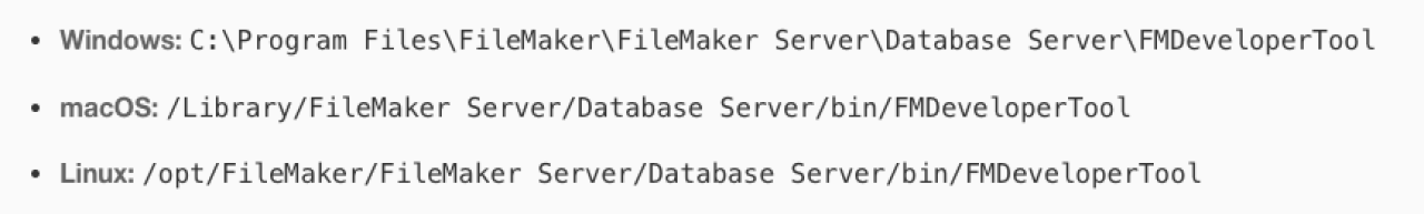 claris filemaker developer tool directory.