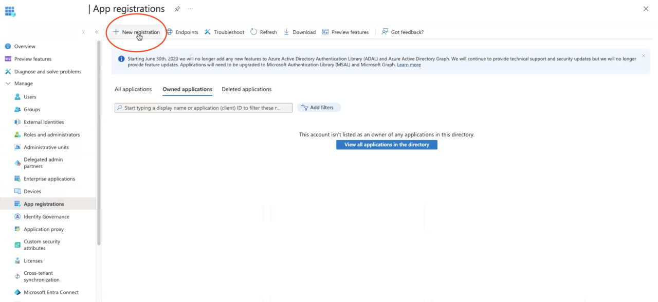 Configuring Microsoft Azure SSO for Claris FileMaker microsoft app new registration.