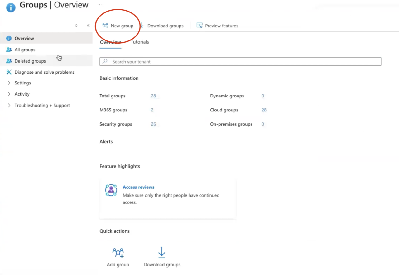 Configuring Microsoft Azure SSO for Claris FileMaker microsoft azure groups new group.