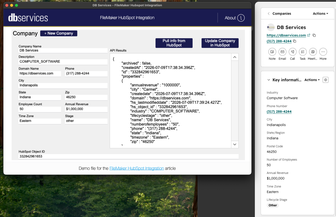 FileMaker HubSpot Integration Side by Side Comparison.