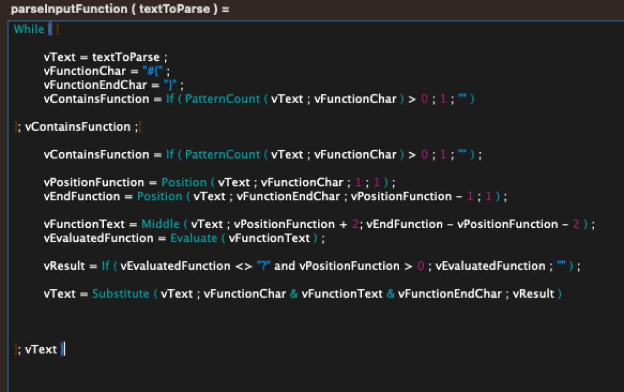 filemaker user defined logic function.