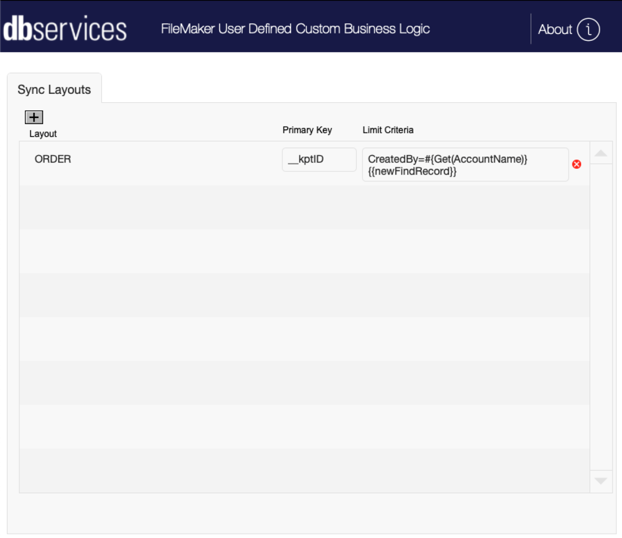 filemaker user defined logic opening screen.