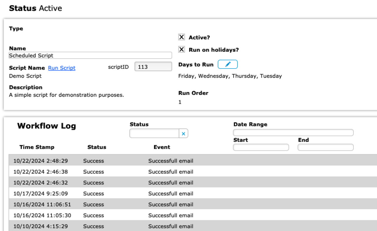 filemaker workflow settings successful workflow.