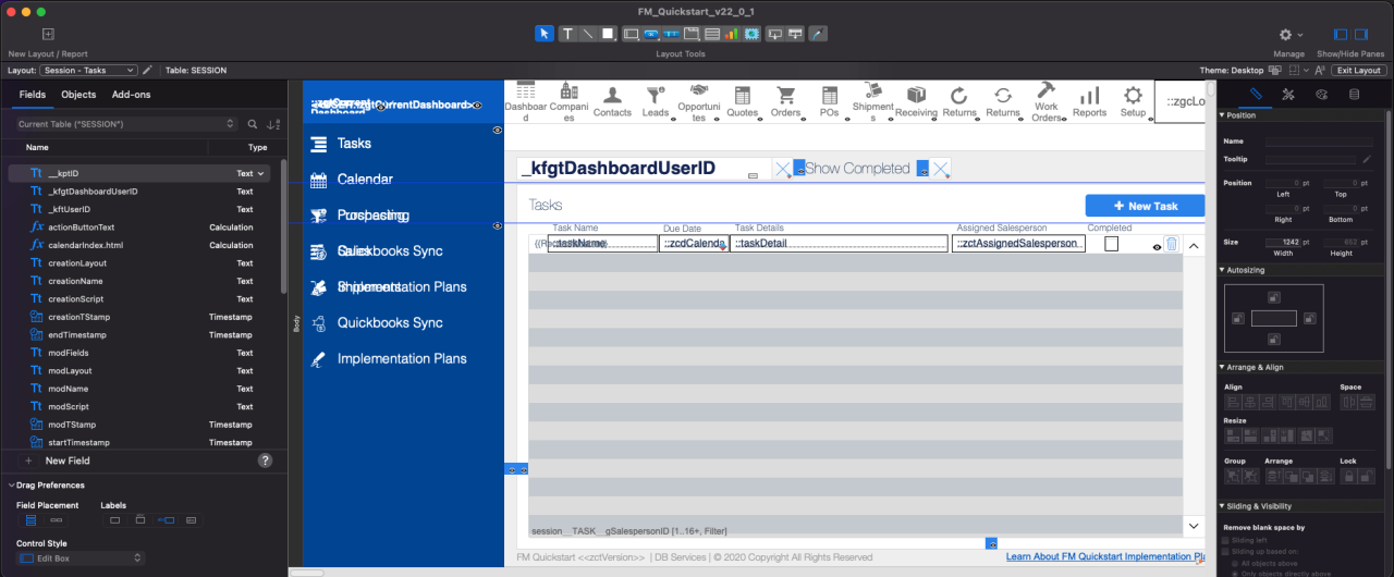 fm quickstart dashboard relationships.