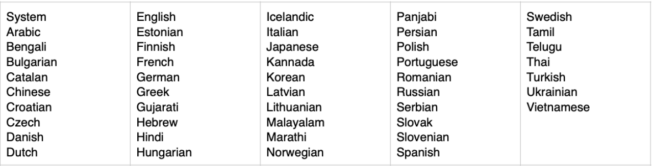locale regions for data migration tool.