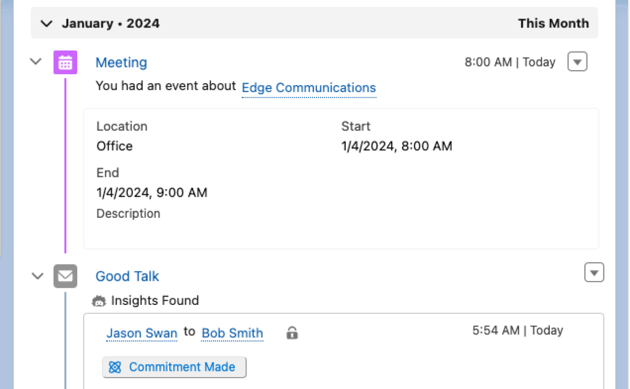 salesforce einstein activity capture example event activity.