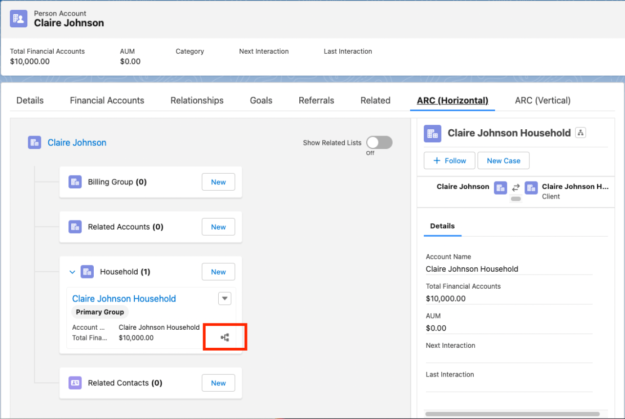 salesforce financial services cloud summer 23 arc hierarchy icon.