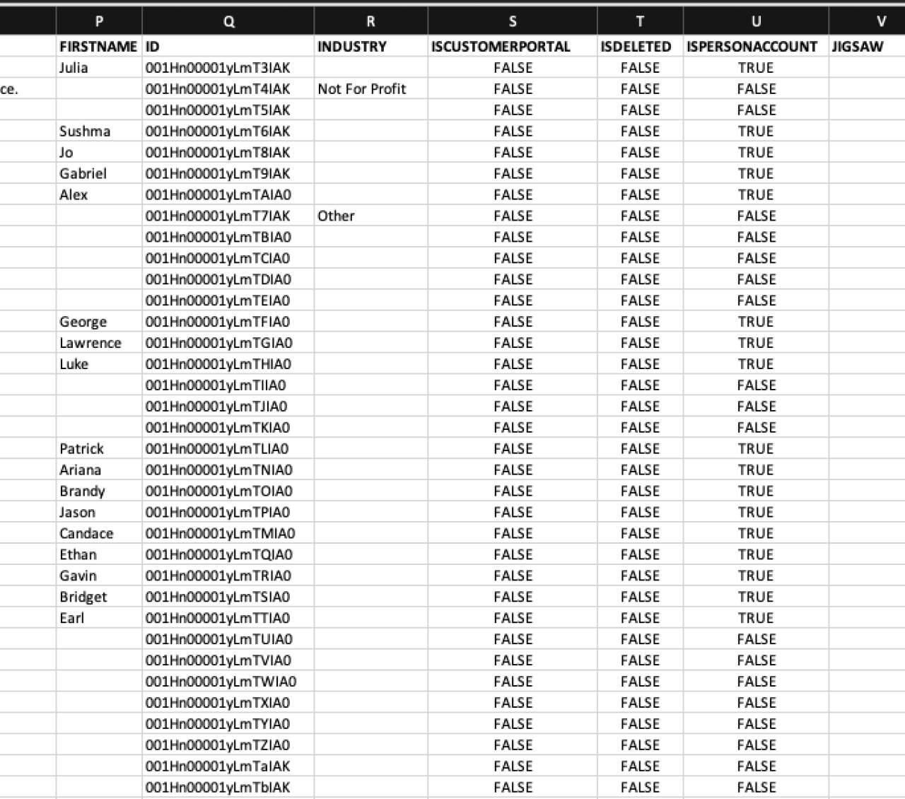 salesforce new nonprofit cloud export file.