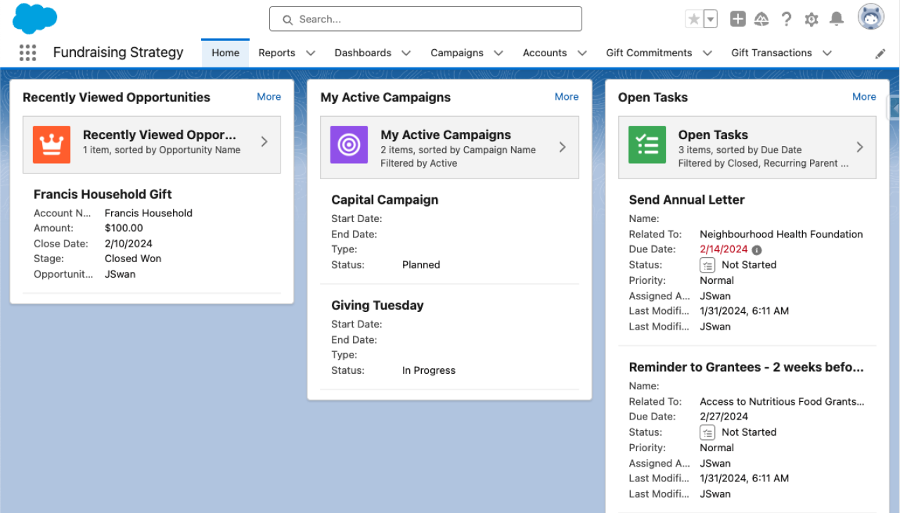 salesforce nonprofit cloud fundraising strategy.