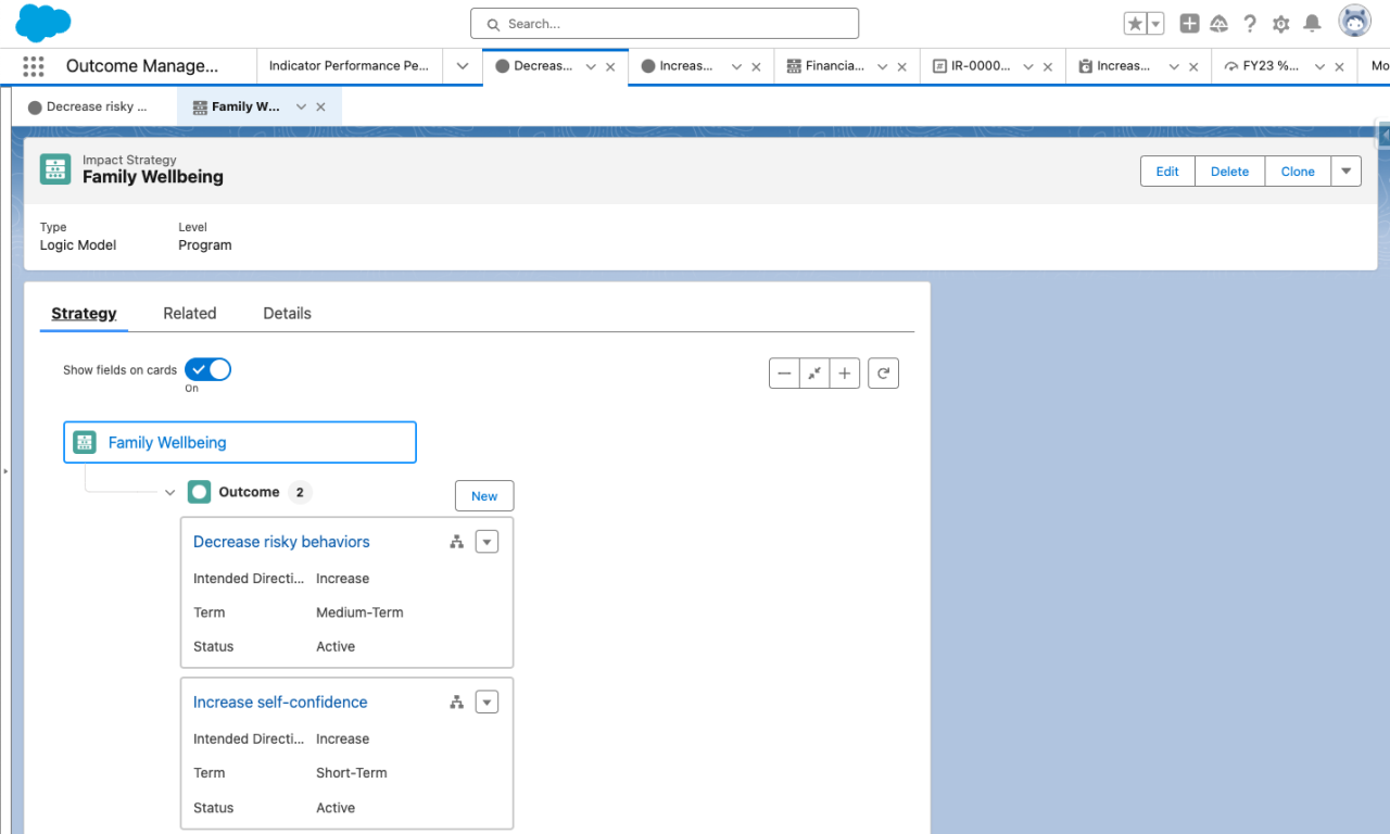 salesforce nonprofit cloud outcome management impact strategy.