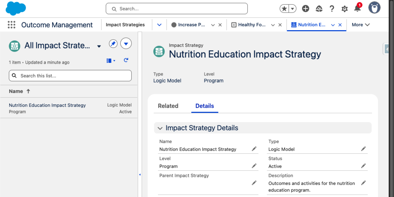 salesforce outcome management impact strategy.