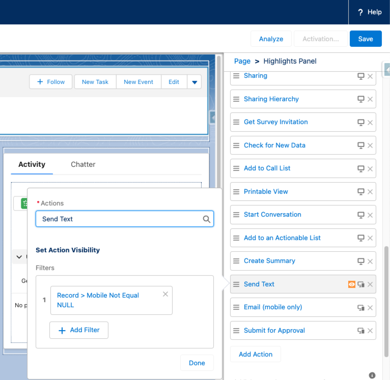 ce spring 24 dynamic actions dynamic actions send text action.