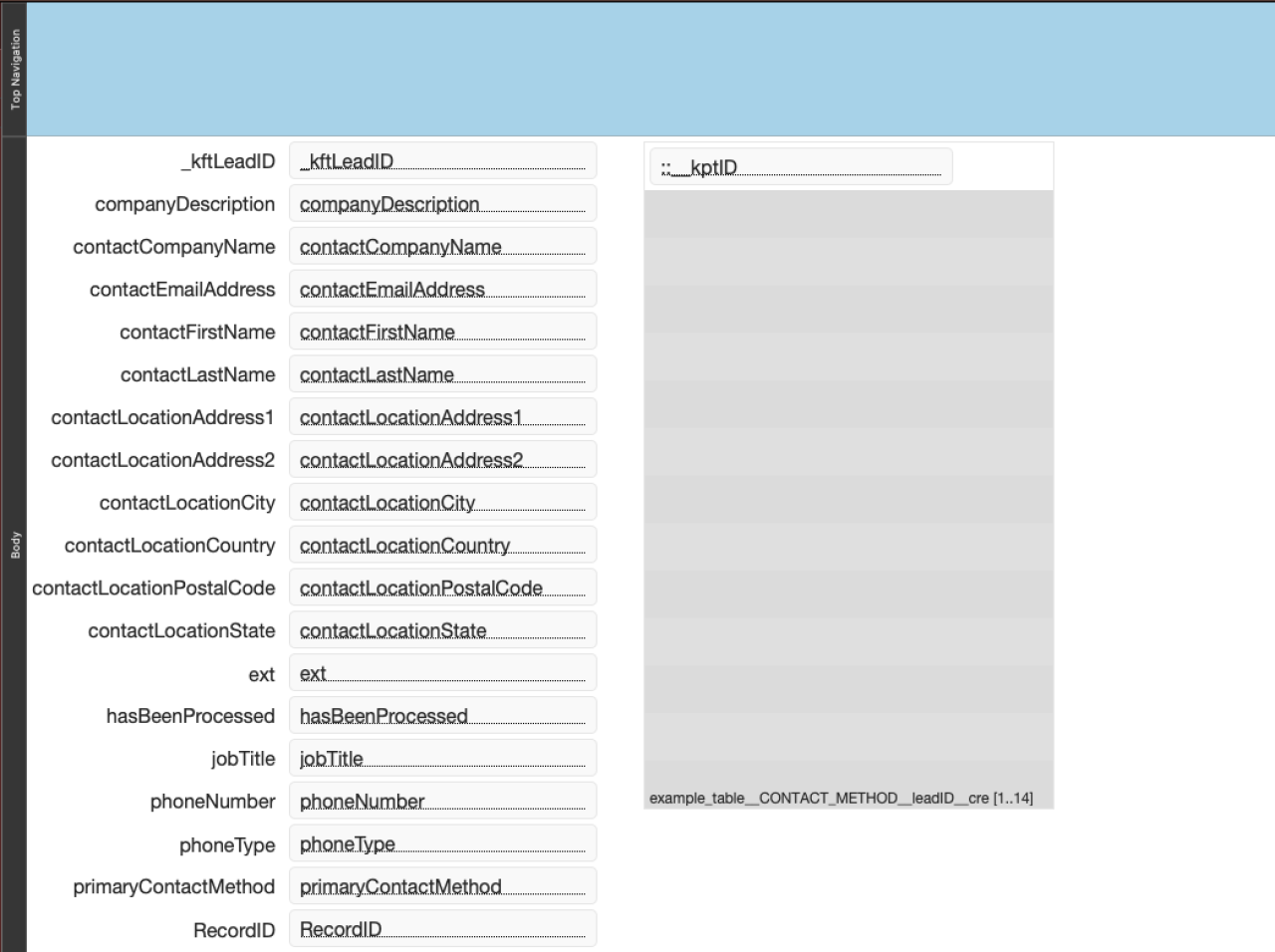 FileMaker Pro DEV Layout.