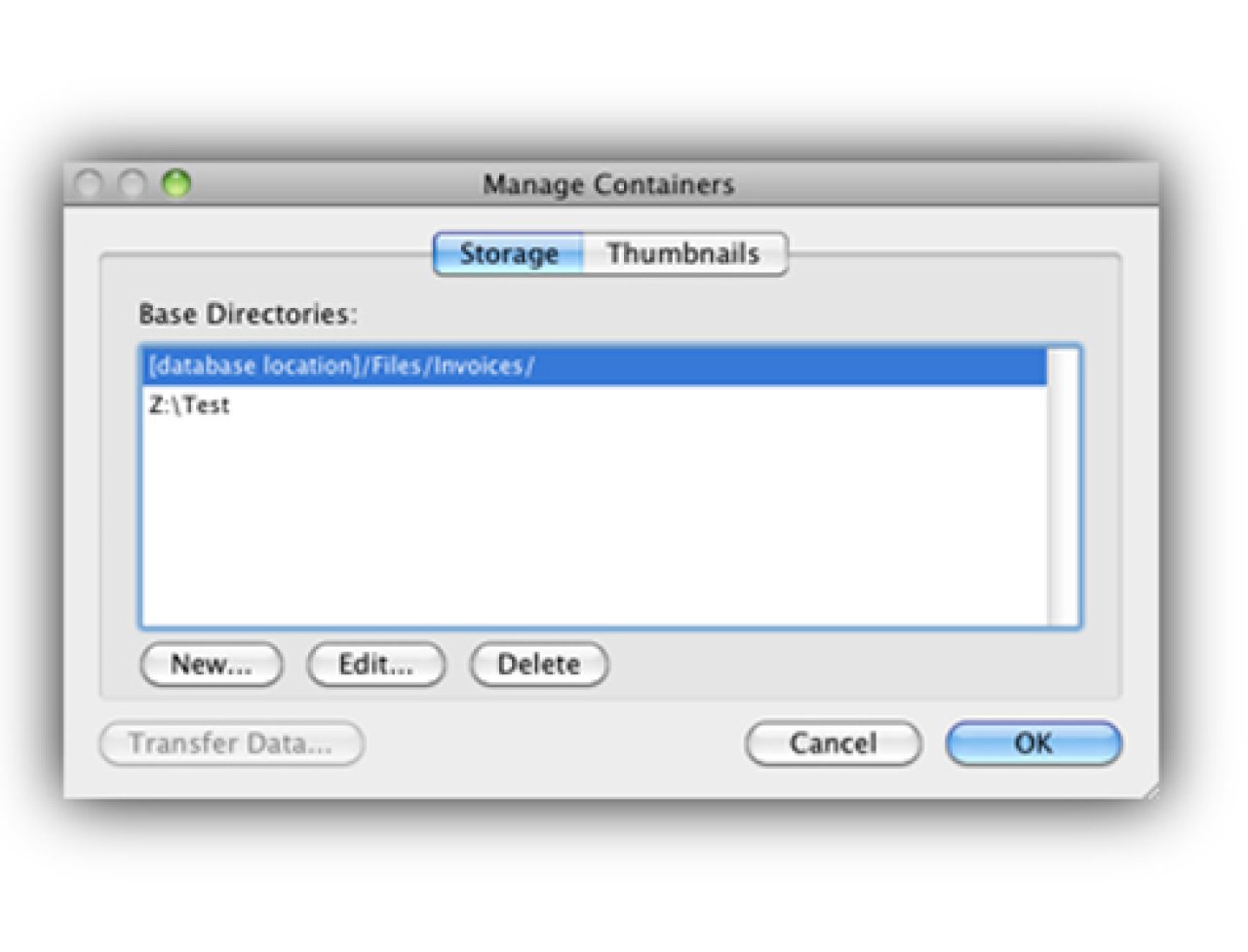 filemaker container data.