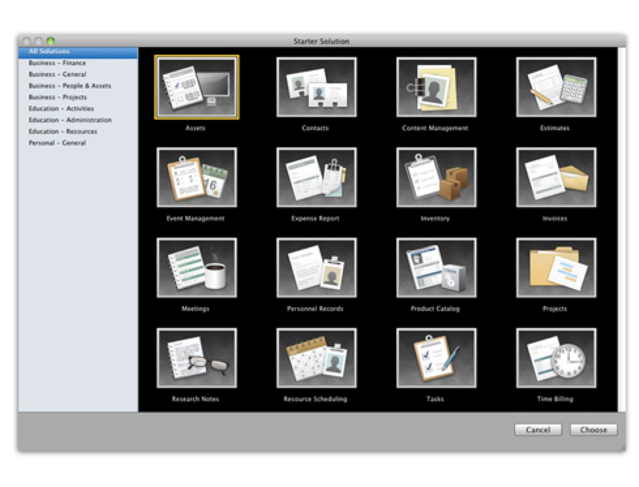 filemaker 12 starter.