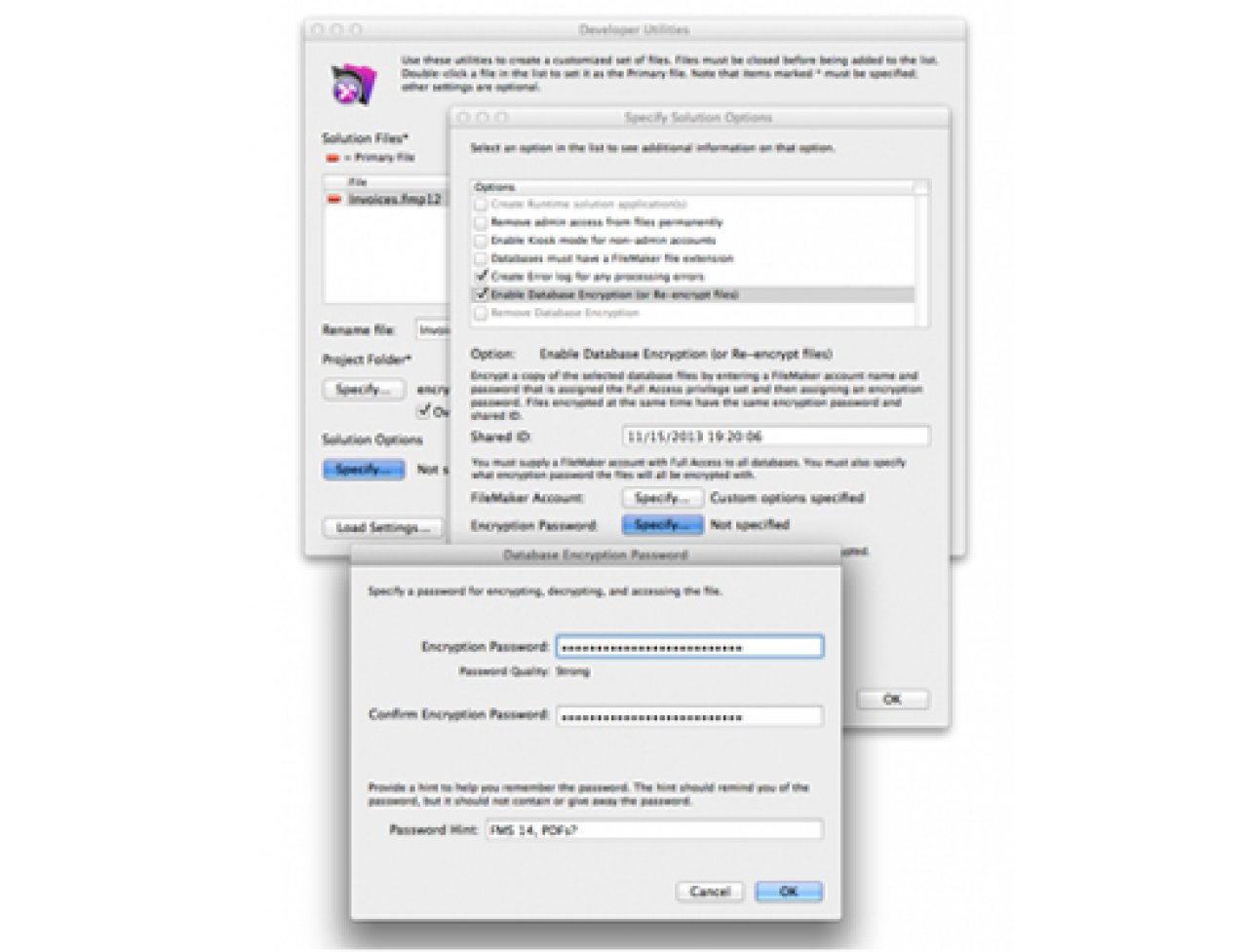 filemaker encrypted database.