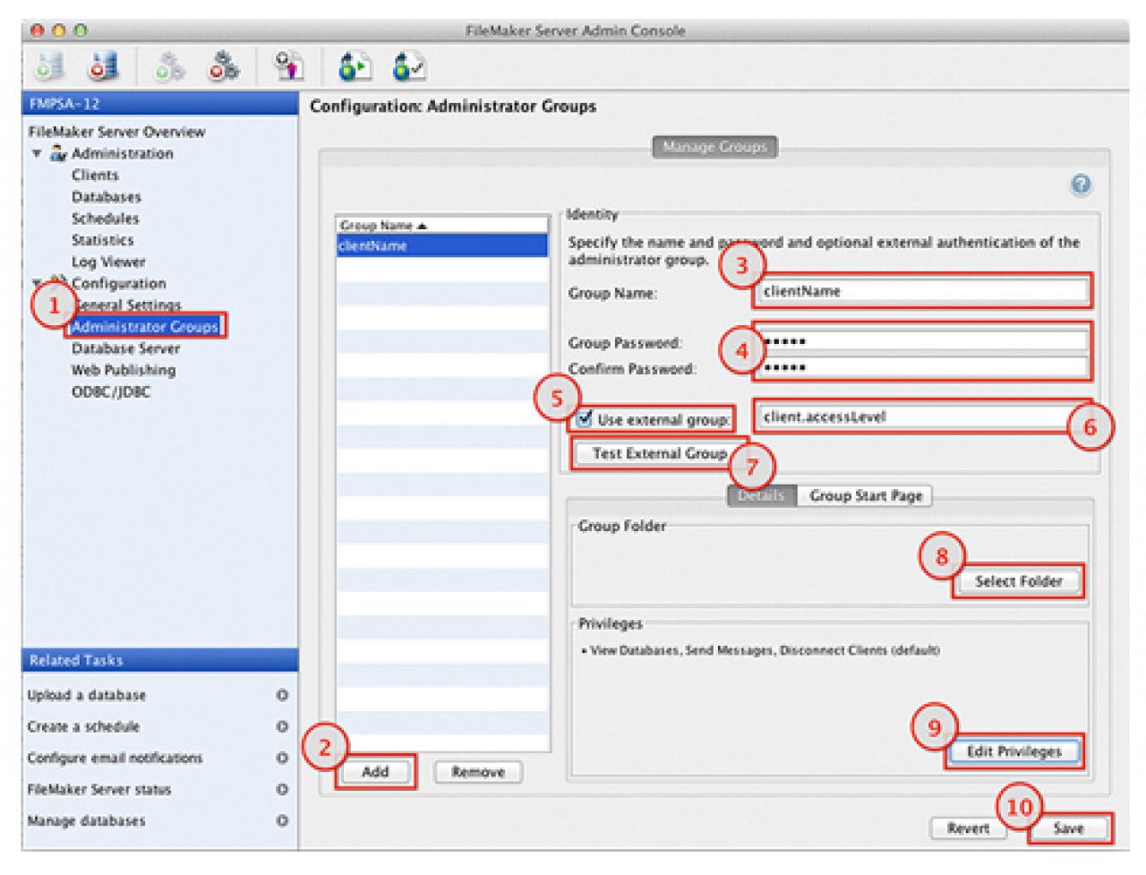 filemaker server directory.