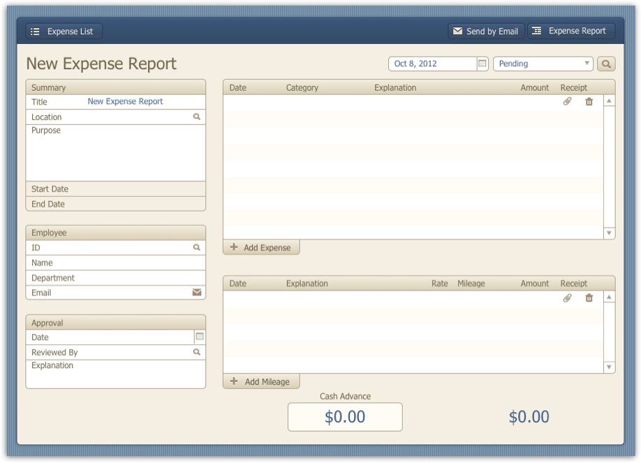 FileMaker 12 Starter Solutions - Expense Reports