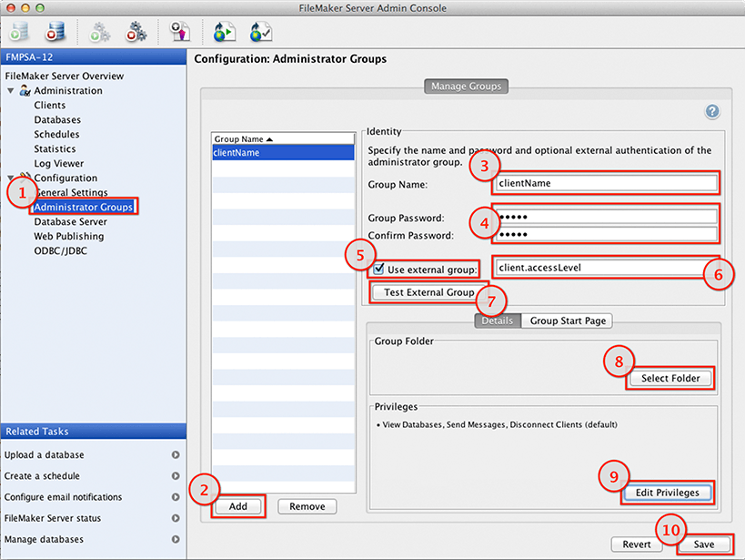 filemaker server 13 admin console