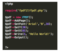 PHP PDF coding example