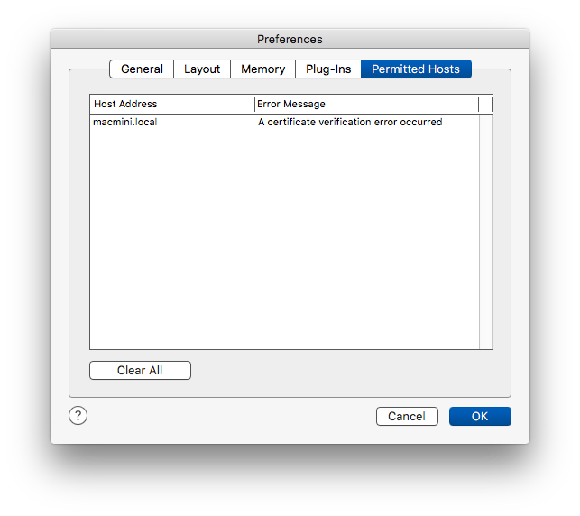 FileMaker Permitted Hosts